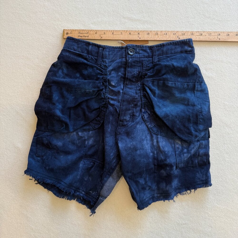 NWT Wasted Collective Upcycled mens unisex shorts indigo cargo skater surf Sz L